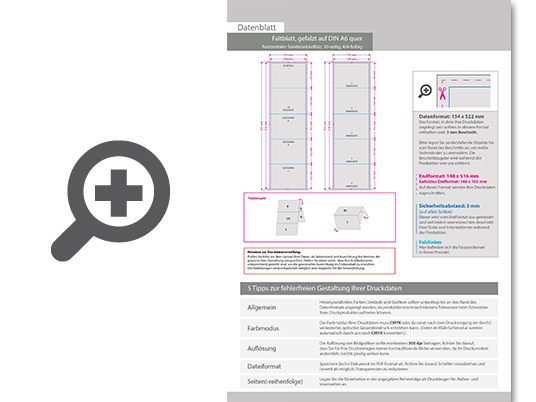 Product Bild faltblatt__gefalzt_auf_din_a6_quer__horizontaler_sonderwickelfalz__10-seitig
